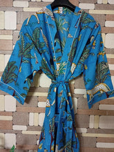 Indian Long Kimono Dress – Block Printed Multi-Color Robe & Nightwear for Women